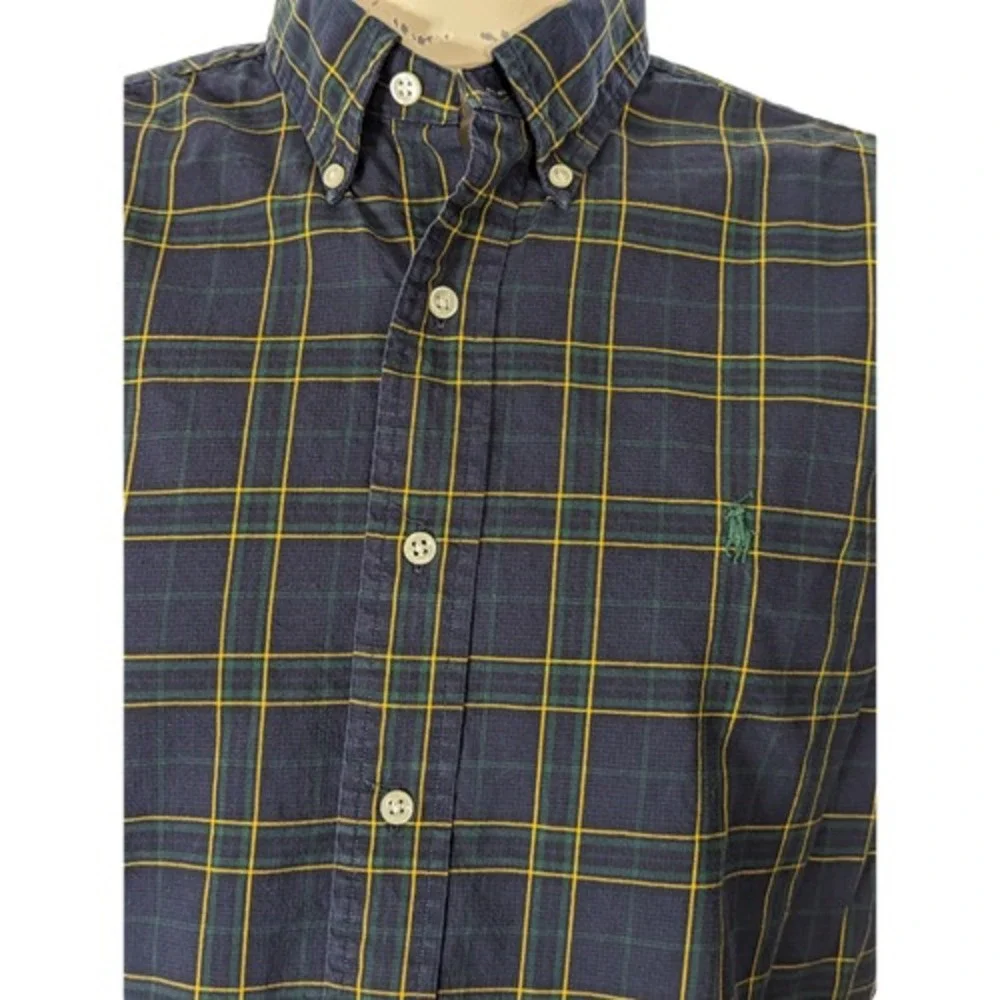 Polo Ralph Lauren Men's Cotton Classic Fit Plaid Button Down Shirt Sz L EUC